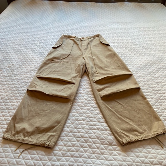 Dion Lee Sunfade Parachute Pants Women’s Baggy Medium US 6 Tan Drop Crotch Jeans - Picture 4 of 16